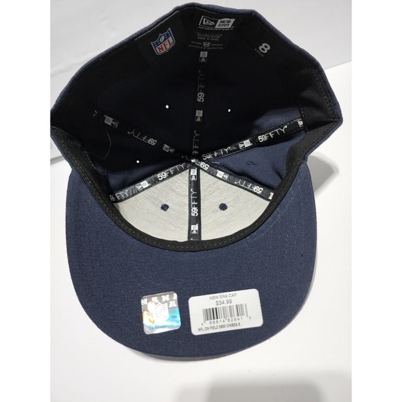 New Size 8 New Era Chicago Bears 59Fifty On Field Fitted Hat Cap Navy Blue NFL 2 - Picture 5 of 5